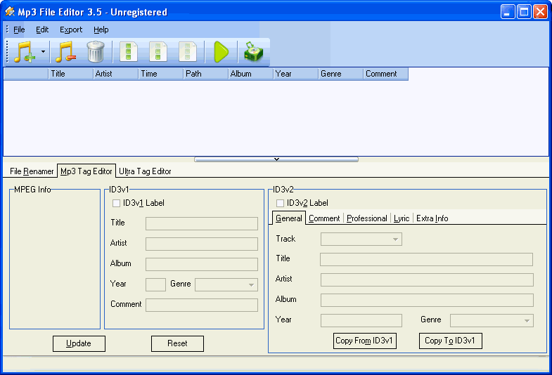 Mp3 File Editor ScreenShot
